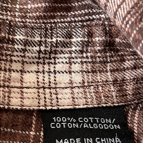 Shyanne button up western shirt plaid Pearl snap buttons / soft brown /cream - Picture 3 of 11